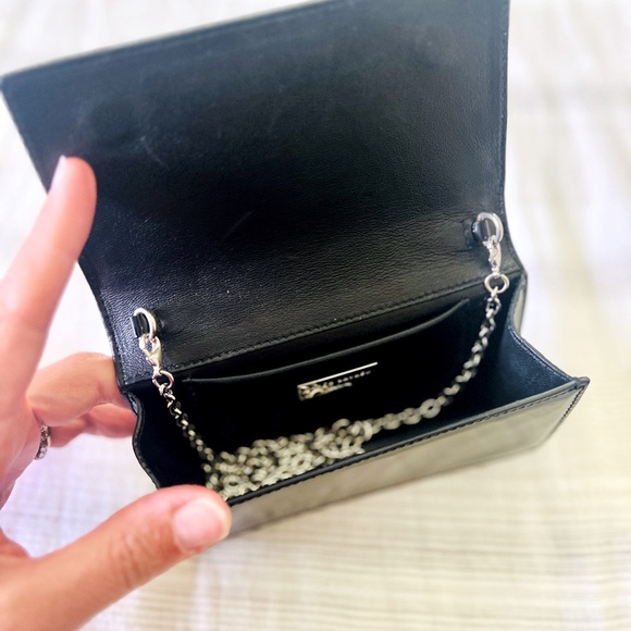 Ralph Lauren collection black patent leather small purse with silver chain - Picture 14 of 16